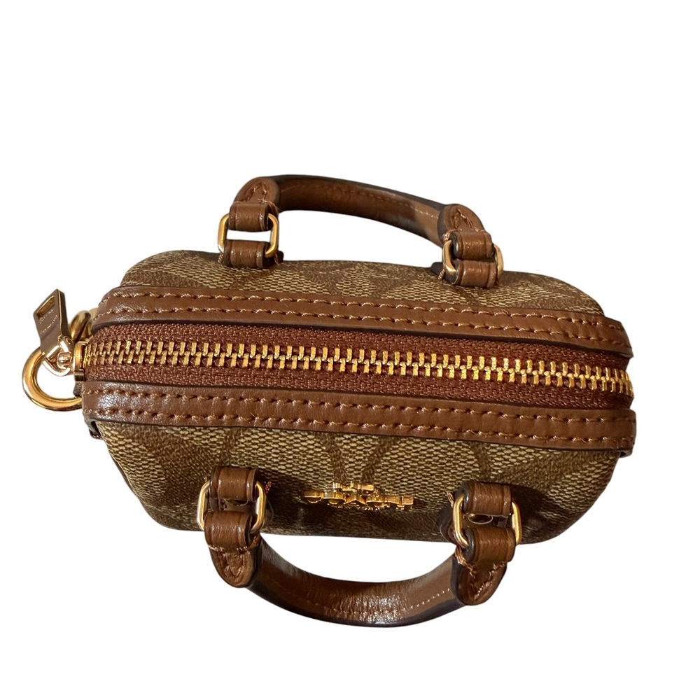 Coach Mini Satchel in Brown Signature Canvas with Gold Hardware 🤎 - Picture 6 of 15